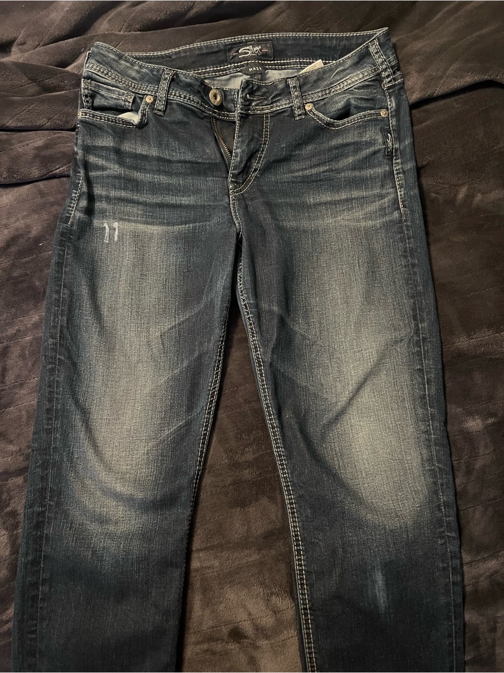 Silver Mazy Jeans Straight Leg Women's Jeans - Dark Blue Wash